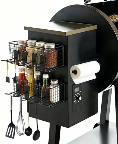 2 Pack Magnetic Storage Bin for Traeger Grills with Paper Towel Holder by Nafhone