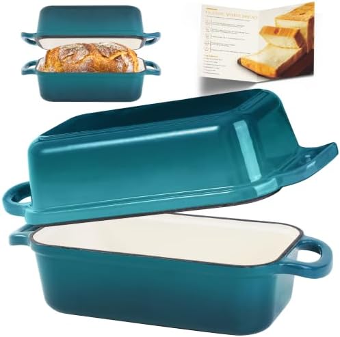 Cast Iron Loaf Pan with Lid, 9x5 Loaf Pans for Homemade Bread by Articarting
