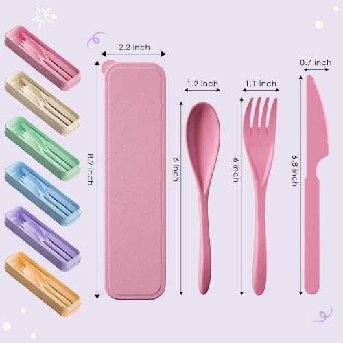 Quatish 10 Sets Travel Utensils Set with Case, Camping Picnic Utensils - Image 2