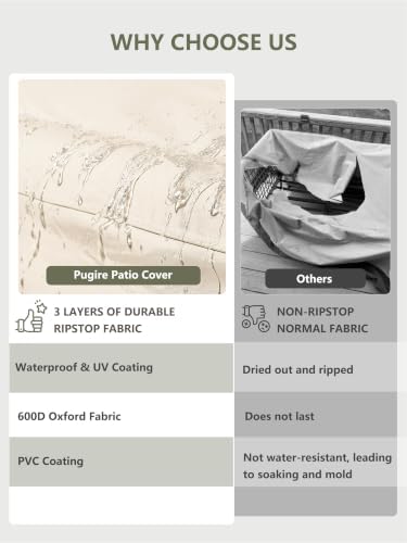 Rileytee Patio Furniture Set Covers Waterproof 4Pcs,White&Green,XX-Large - Image 6