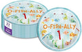 Ofishally One Fishing 1st Birthday Party Supplies Large 9" Paper Plates in Bulk 32 Piece by BirthdayGalore