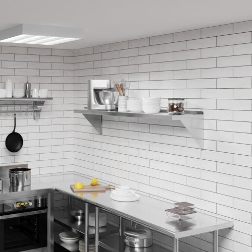 AmGood 14" x 60" Stainless Steel Wall Shelf | Appliance & Equipment Metal Shelving | NSF | Kitchen, Restaurant, Garage, Laundry, Utility Room | Heavy Duty | Turned-Down Edge - Image 7