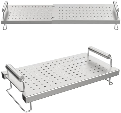 BBQ Future Adjustable Griddle Warming Rack for Blackstone 17 22 28 36 Inch Griddle, Stainless Steel Grill Warming Rack for Weber Charbroil Camp Chef and Most Tabletop Flattop Griddle Accessories by BBQFuture