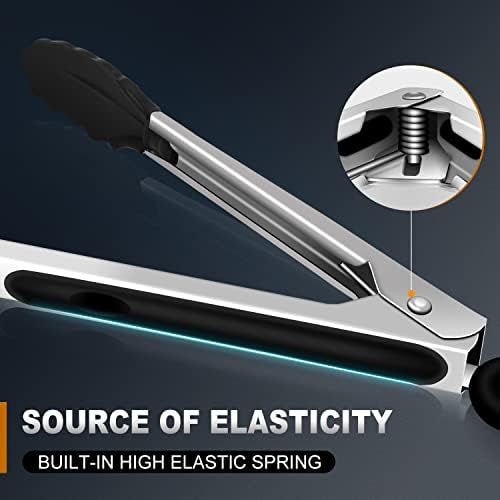 Kitchen Tongs Up To 600°F Silicone Tongs for Cooking 3Pcs 7,9,12 IN - Image 4