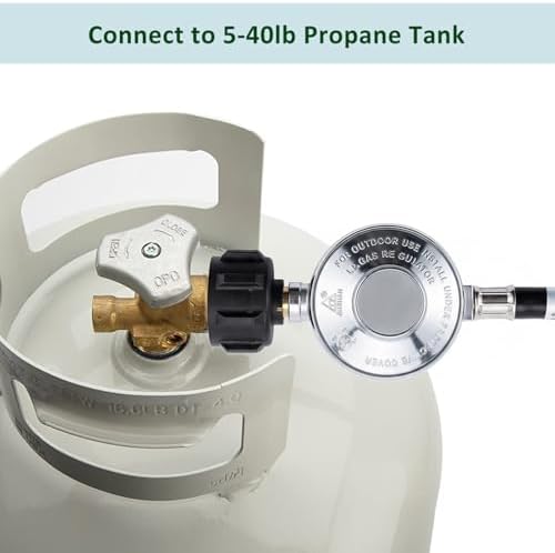 ATKKE 2 Feet Propane Regulator Hose Assembly, QCC1/Type 1 Tank to 3/8" Female Flare Fitting, Low Pressure Replacement Gas Line for Grill,Heater,Fire Pit, - Image 5
