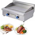 Double Gas Griddle Grill Smooth LPG Commercial Stainless Steel Heavy Duty Restaurant Outdoor Griddle Gas Baking Plate Burger Grill Large Non-Stick Burners Flat Hot Plate for Home and Commercial,720 by Unknown