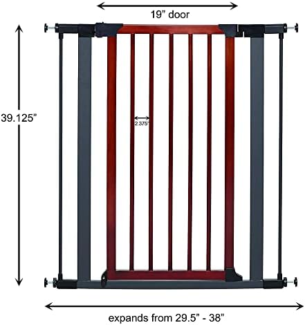 MidWest Homes for Pets 39-Inch Pet Gate, Graphite Frame, Wood Door - Image 4