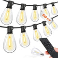 Tenmiro 50FT LED Outdoor String Lights with Remote,16+ 1 Shatterproof Bulbs Waterproof and Dimmable Patio Lights for Porch, Garden, Backyard, Deck, Balcony, Hanging Lighting Decor by Tenmiro