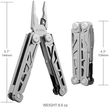 PERWIN Multitool, 17-in-1 Stainless Steel Multi Tool Pliers with Self-Locking, Pocket Knife, Nylon Sheath, Professional (EDC) Multi-Tool for Survival, Camping and Hunting, Hiking, Gifts for Men - Image 6