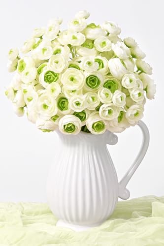 Waipfaru Ranunculus Artificial Flowers, 18Pcs 14In Fake Peonies Artificial Flowers, Faux Flower for Vase Silk Flower Real Touch Faux Peony Bulk for DIY Wedding Bouquet Home Bridal Shower Decor - Image 2
