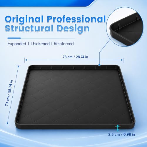 Washing Machine Mat for Under Washer & Dryer, Silicone 28.7"x28.7" - Image 5