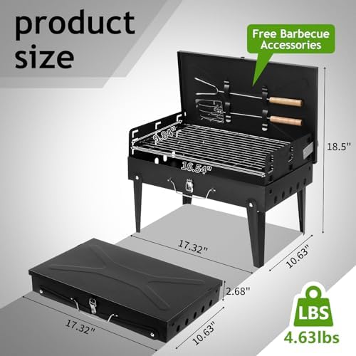 Outvita Portable Charcoal Grill, Foldable BBQ, Outdoor Smokers - Image 5