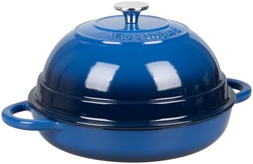 VORRINGARD Cast Iron Enameled Dutch Oven Pot with Lid for Bread Baking, Bread Oven, 6 Quart, Blue - Image 5
