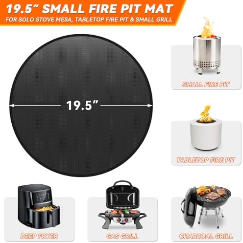 19.5" Fire Pit Mat for Solo Stove Mesa Tabletop Fire Pit - Small Fireproof Under Grill Mat for Deck, Waterproof & Oil-Proof Round Tabletop Protector for Solo Stove Mesa XL Accessories - Image 6