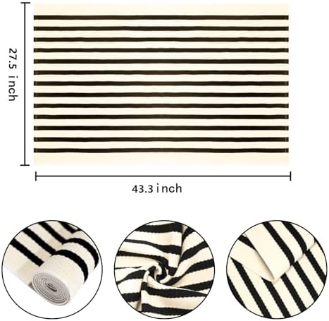 Fall Layered Doormat 2.3'x3.6',Striped Door Mat Outdoor Porch Decor - Image 2