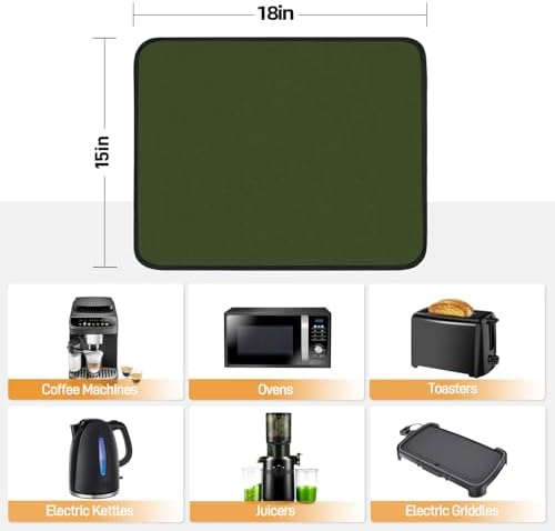 Heat Resistant Mats for Air Fryer on Countertop, 18 x 15in, Green - Image 5