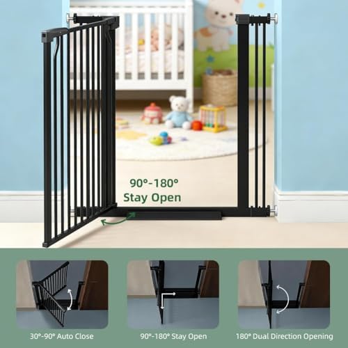 40.5" Extra Tall Baby Gate for Doorways, 54.7-60.2 in Wide Dog Pet Gates - Image 6
