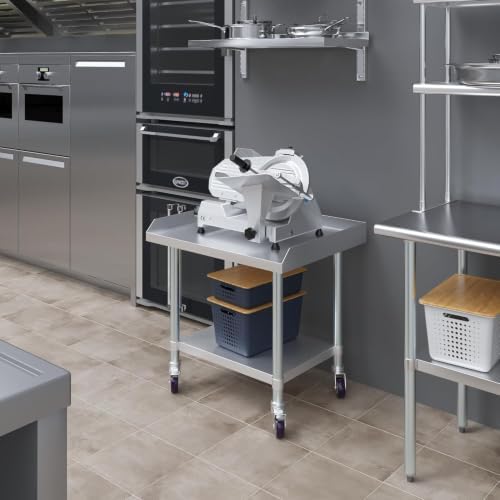 Stainless Steel Rolling Equipment Grill Table Stand | 30" x 30" Work Table - Image 4