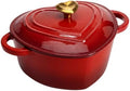Heart Shaped Dutch Oven 2 Qt, Enameled Cast Iron Pot (Red) by Unknown