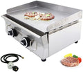 INTSUPERMAI LPG Gas Grill Griddle Countertop Griddle Flat Top Grill Hot Plate Stove Stainless Steel Teppanyaki Gril 2800Pa 21.26×13.39inch Plate Separately Adjustable Temperature Control by INTSUPERMAI