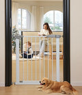 30.47"-32.64" Baby and Pet Safety Gate, 30" Tall Metal Walk-Thru Gate for Doorways & Stairs, Easy One-Hand Open, Dual Lock (Gray, 29" W x 30.5“H) by SafeGo