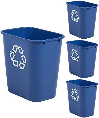 Rubbermaid Commercial Products Wastebasket, Blue Recycle, 7-Gal, 4 Pack by RubbermaidCommercialProducts