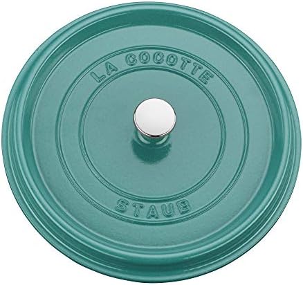 STAUB Cast Iron 5.5-qt Round Cocotte, Serves 5-6, Made in France, Turquoise - Image 4