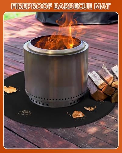 48" Round Fireproof Grill Mat for Deck & Patio, Double-Sided Silicone Coated Fiberglass, Heat Resistant Up to 2000°F, Reusable Under Grill Deck Protector for Fire Pit, Smokeless Stove, Outdoor BBQ - Image 3