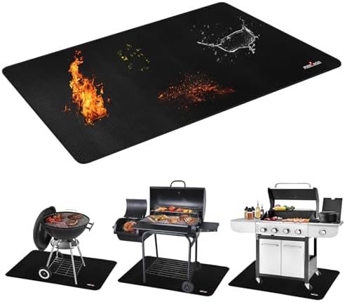 Upgrade 48 x 30 Inch Under Grill Mats for Outdoor Grill, 2mm Thick by RERAMDO