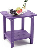 LUE BONA Outdoor Side Table, 2-Tier HDPS Small Patio Table, Purple by LUEBONA