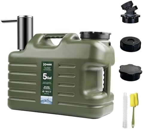 HAIGE 5 Gallon Water Jug with Automatic Touch Control Pump for Outdoors Camping Hiking by HAIGE
