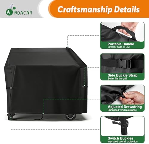 Grill Cover 51 Inch for Weber Searwood 600 XL Pellet Grill - Image 5