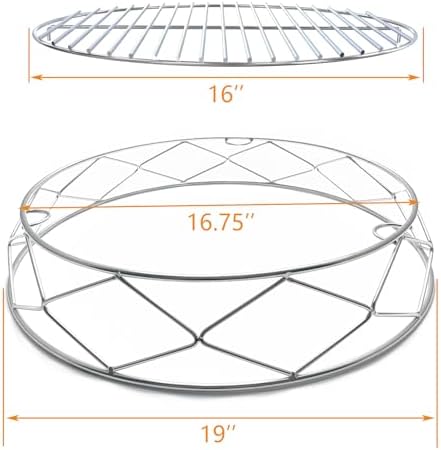 Stainless Steel Round Fire Pit Cooking Grates Accessory Kit for 19.5" Solo Stove Bonfire and Other Firepit, Grill Fire Pit Stand for Outdoor Camping BBQ Picnic Fireplace Tools - Image 2