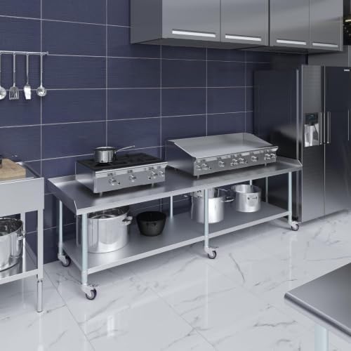 96" x 30" Stainless Equipment Stand, 375 lb + Casters - Express KitchQuip - Image 6