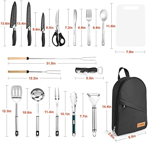 Camping Cookware Storage Bag - Camping Cooking Utensils Set Bag Camping Tool Portable Storage Bag Suitable for Knife, Fork, Spoon, Chopping Board, Chef's Knife,Kitchenware Storage - Image 2