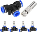 M METERXITY 5-Set Brass Misting Nozzles Tees Kit, 0.016"/0.4mm Orifice Mister Replacement Nozzles with Filter Mesh for Outdoor Cooling System/Greenhouse, Water Misting Nozzle Tees Kits by MMETERXITY