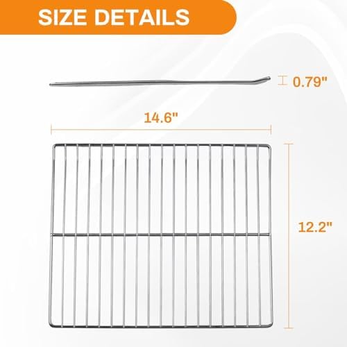 Cooking Grate Replacement Part for Masterbuilt 30 Inch Electric Smoker, 14.6" x 12.2" Grill Grids, Smoker Grates for Masterbuilt MB20071117, 20071117, MB20073519, MB26073519, MB20070421, 2 Pack - Image 2
