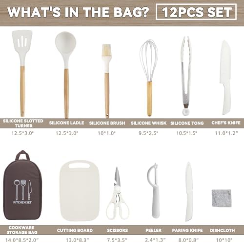 Camping Cooking Utensils Set, Silicone Cookware for Travel BBQ - Image 2