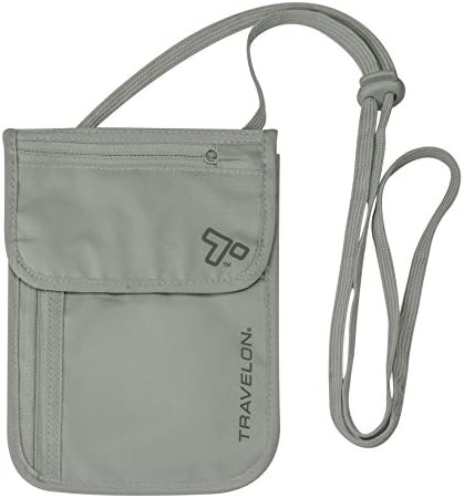 Travelon Rfid Blocking Undergarment Neck Pouch Travel Wallet, Gray, One Size - Image 5