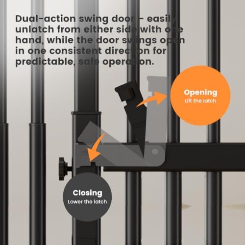 Extra Tall Cat Gate 51"-87" Height Adjustable Pressure Mounted 4 Extensions - Image 6