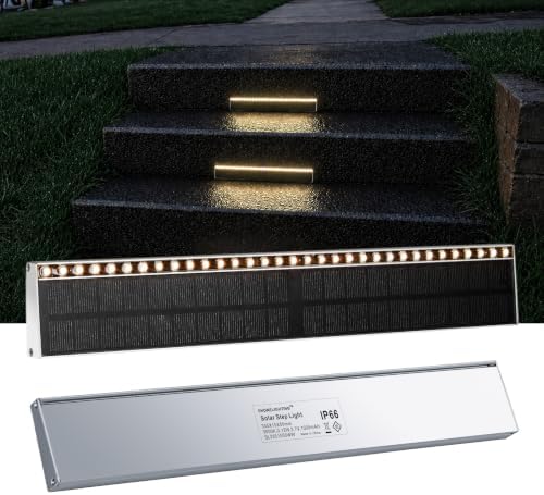 SHONELIGHTING Solar Step Lights Outside, 33 Focused LEDs, Stair Light, 2PK by SHONELIGHTING