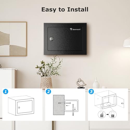 Bonsaii Security Safe Box with Key Lock, 0.23 Cu.Ft for Cash Jewelry Home - Image 5