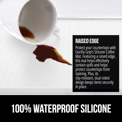 GORILLA GRIP Silicone Coffee Mat, Espresso Bar Essentials, 10x14, White - Image 3
