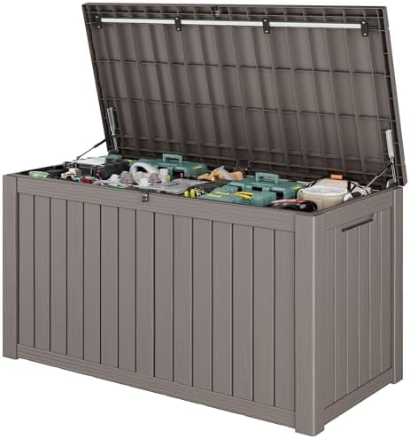 Outdoor Storage Waterproof Deck Box for Patio (160 Gallon, Grey) by Unknown