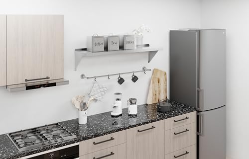 AmGood 12" x 48" Stainless Steel Wall Shelf | Appliance & Equipment Metal Shelving | Kitchen, Restaurant, Garage, Laundry, Utility Room | Heavy Duty | Turned-Down Edge | NSF Certified - Image 2