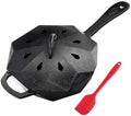 Cast Iron Skillet with Lid,Pre-seasone Mini Cast Iron Smoker Skillets & Egg Pan with Assist Handle, 6.5 Inch Octagonal Design Frying Pan for Searing, Baking, Grilling, Roasting (Skillet-1) by Unknown