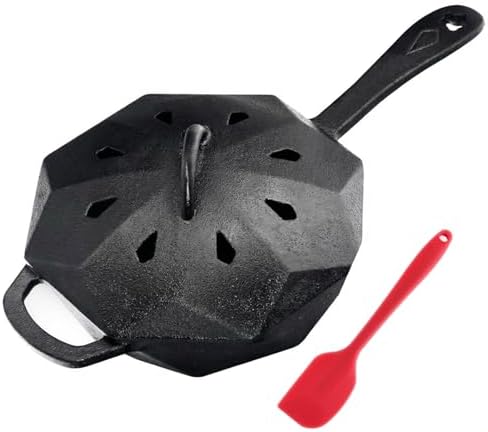 Cast Iron Skillet with Lid,Pre-seasone Mini Cast Iron Smoker Skillets & Egg Pan with Assist Handle, 6.5 Inch Octagonal Design Frying Pan for Searing, Baking, Grilling, Roasting (Skillet-1) by Unknown