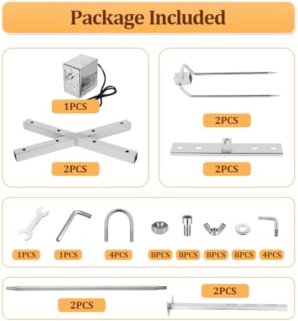 BBQ Grill Rotisserie Kit Up to 220lb Pig Spit Rotisserie Grill Roaster Heavy Duty for Pig Rotisserie Hog Lamb Outdoor Party Campfire Barbecue - Image 7