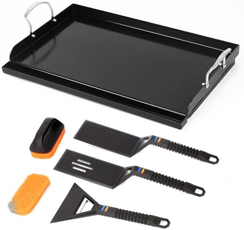 Pre-Seasoned Cast Iron Griddle, 25 x 16 in Flat Top Plate by Uniflasy