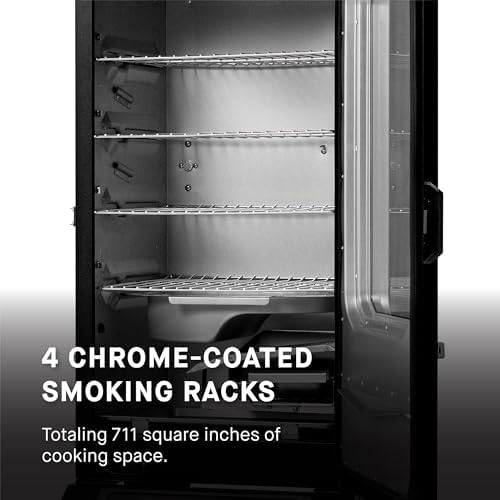 Masterbuilt®710 WiFi Digital Smoker, Vertical Design, 711 Cooking Sq. Inches, 4 Chrome Coated Smoking Racks, Wood Chip Loader, Electric Fuel Source to Plug in and Start Cooking, Black Model MB20070924 - Image 5